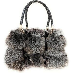 Luxury Real Fox Fur Handbag For Women Ladies Furry Shoulder Bag